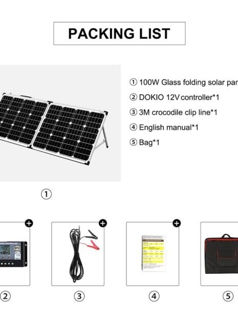Foldable Solar Panel Kit with Controller Cables 4 Foldable Solar Panel Kit with Controller Cables 4