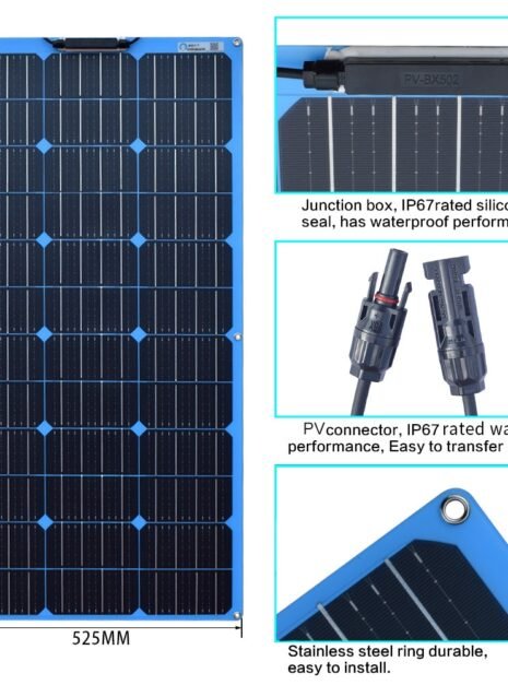 Flexible Solar Panel Kit with 10A Controller PV Cable Connectors 3 Flexible Solar Panel Kit with 10A Controller PV Cable Connectors 3