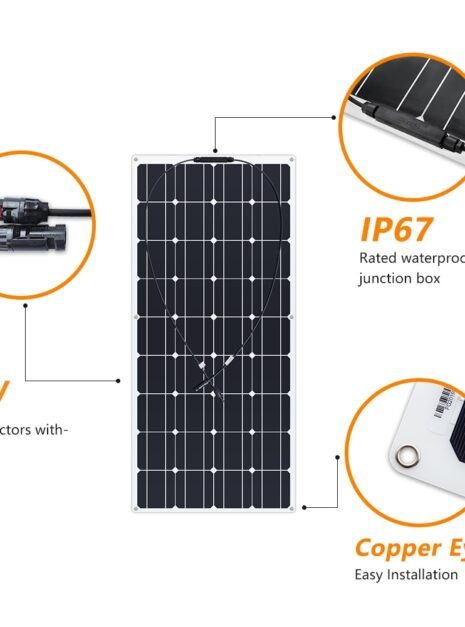 Flexible Solar Panel Kit with Controller Cables Connectors 5 Flexible Solar Panel Kit with Controller Cables Connectors 5