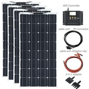 400W Flexible Monocrystalline Solar Panel Kit with Controller 1