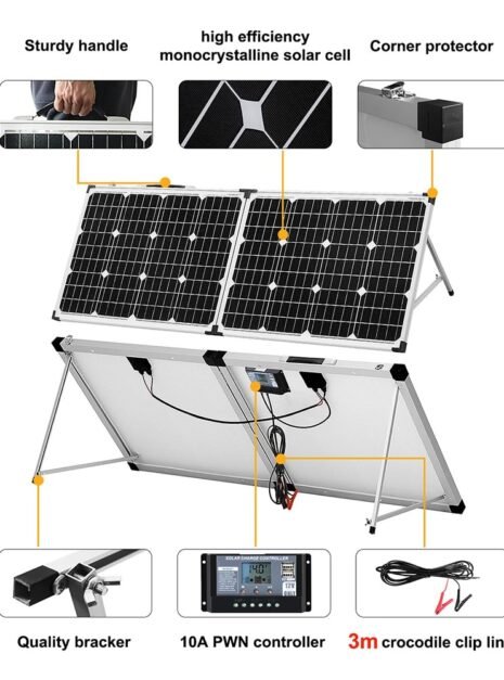 Foldable Solar Panel Kit with Controller Cables 3 Foldable Solar Panel Kit with Controller Cables 3