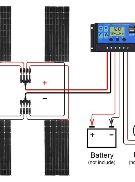 Rigid Waterproof Solar Panel Set with Controller Cables Connectors 3 Rigid Waterproof Solar Panel Set with Controller Cables Connectors 3
