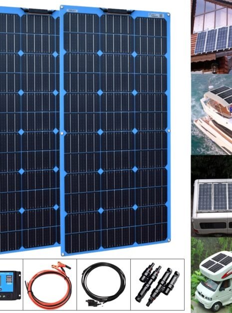Flexible Solar Panel Kit with 10A Controller PV Cable Connectors 1 Flexible Solar Panel Kit with 10A Controller PV Cable Connectors 1